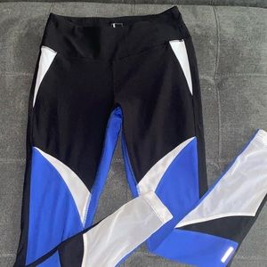 Blue,white and black leggings